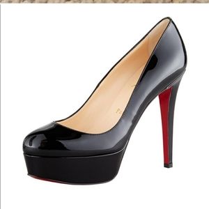 Christian Louboutin patent almond toe platform